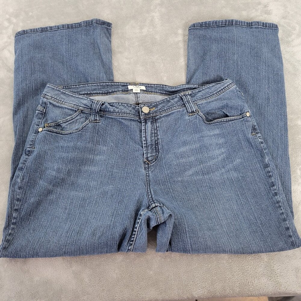 Cato Women's 22W Plus Size Dark Wash Jeans Straight Leg Stretch Denim SL88E